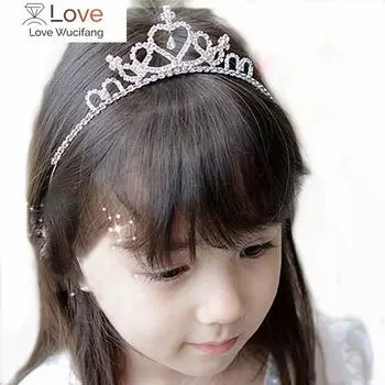 Принцесса Кристалл Диадемы И Короны Головная Повязка Детские Девочки Любовь Свадебный Выпускной Корона Свадебные Аксессуары Украшения Для Волос
