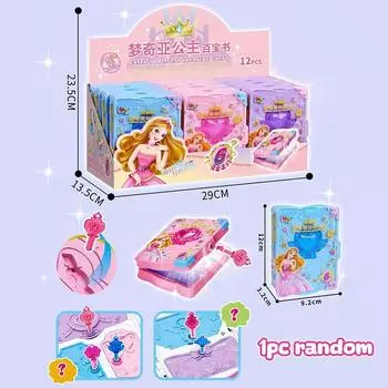 Принцесса Мэнция Волшебная книга Сюрприз Ключ Разблокировка Сундука с сокровищами Ящик для хранения Маленькая девочка Играет Дом Игрушка Слепая Коробка