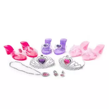 Принцесса Play Princess Kids Birthday Christmas [Perriberry] Обувь, Обувь, Аксессуары, Тиара, Ожерелье, Кольцо, Игрушка, Девочки, Подарок, (набор)