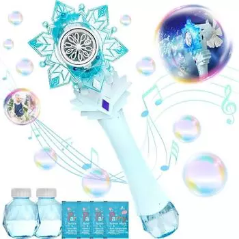 Принцесса Снежинка Волшебная палочка-машина для мыльных пузырей Детский игрушечный пистолет розовый
