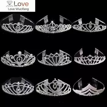 Принцесса свадебные хрустальные диадемы короны повязки на голову гребни для женщин девочек конкурс выпускной вечер свадебные аксессуары модные украшения для волос Diameter: Approximately 1