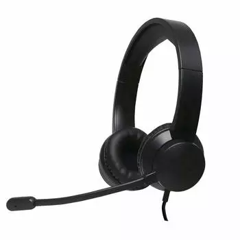 Princeton UniSerB Headset USB Connection with Inline Remote Control Soft Ear Cushions Web Conference Telework Gaming UB-HSUSB