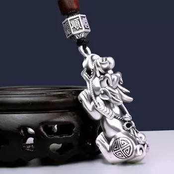 Принесите богатство брелок с гальваническим покрытием из серебра, процветающий автомобильный ключ, аксессуары, брелок в виде тотема, подарок серебряный