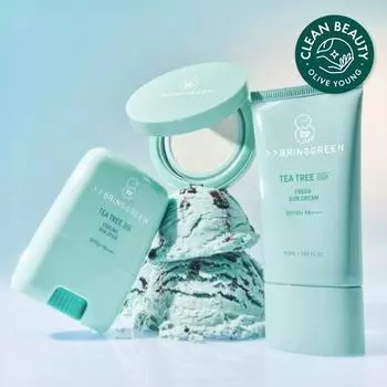 Принесите зеленое чайное дерево Cica Sun 3 вида (солнцезащитный крем/солнцезащитная палочка/солнцезащитная подушка) Sun cushion refill plan (Baskin collaboration)