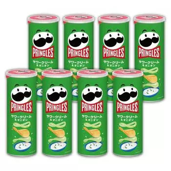 Pringles Kellogg Pringles Sour Cream Onion M банка 105 г x 8 шт. & зелёный