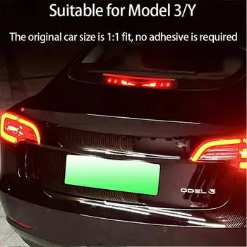Принимаем индивидуальные наклейки для Tesla Model 3 Y Car High Mounted Brake Acrylic Projection Board Top Tail Light Emblem Halloween