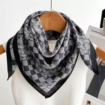 Шелковый квадратный шарф с принтом 65*65 см, женский мягкий атласный ободок для волос, шейный платок, галстук-мешок, повязка на голову, фуляр, лента, модный солнцезащитный шарф 65X65cm