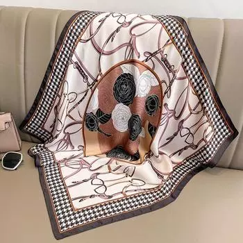 Принт 70 см шелковый атласный платок для женщин роскошный дизайн шейный платок шарф женский волосы рука запястье платок шаль хиджаб бандана