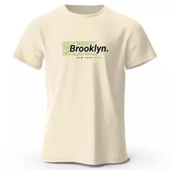 Принт Brooklyn New York, мужская футболка с новым графическим дизайном, повседневные удобные летние футболки для повседневной мужской деятельности, верхняя одежда S бежевый