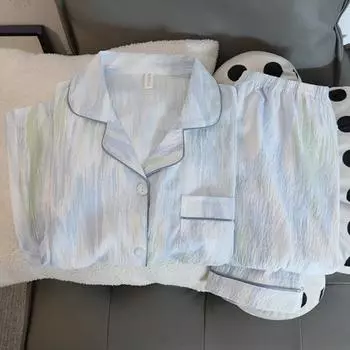 Print Butterfly InkSweet All-match Pajamas Set Women Kawaii Casual All-match New Pajamas Women Autumn V-neck Nightwear M