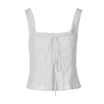Print Cut Out Tether Silm Figure Flattering Camisole White S