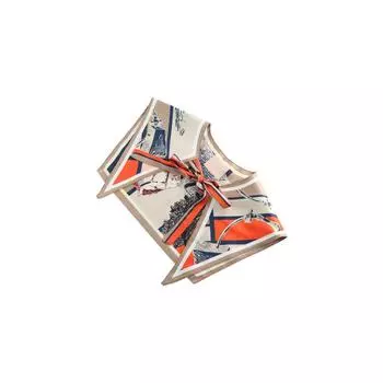 Print Female Dress False Collars Women Silk Scarf Detachable Shawl Fake Shirt Collar Scarf Collar E