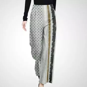 Print Female High Waist Drooping Elegant Slim-Fit Versatile Leggings Grey Print XL