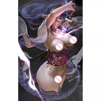 Принт игры Raiden, обнаженная сексуальная девушка, художественный холст, постер, Декор для гостиной, спальни, настенная картина для дома 21cm30cm NoFrame