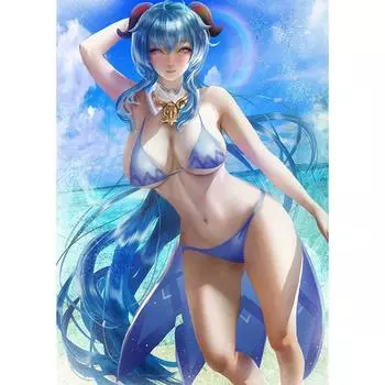 Принт игры Raiden Shogun Genshin Impact обнаженная сексуальная девушка художественный холст постер домашний декор настенная картина 21cm30cm NoFrame