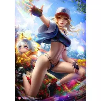 Принт игры синий золотой Ketchum обнаженная сексуальная девушка художественный постер настенная живопись на холсте для гостиной домашний декор картина 21cm30cm NoFrame