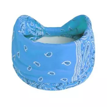 Принт кешью Бохо Тюрбан с узлом Повязка на голову Широкий край Спортивная повязка от пота Ретро Повязка-крест Бег