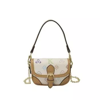 Принт Квадратная Ретро Сумка Через Плечо Кроссбоди Кожаная Сумка Подарок Мода White