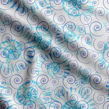 Принт морской раковины Soimoi, хлопковый батист, ткань для квилтинга, продаваемая во дворе, шириной 42 дюйма, хлопчатобумажная ткань средней плотности, швейные принадлежности, цвет морской волны 42 Inch Wide - Cotton Cambric аква голубой