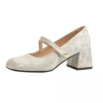 Принт Случайные Туфли на Высоком Каблуке Женские Мэри Джейн Неглубокие Сандалии Мода Совершенно Новые Туфли Лолиты Летние Туфли-Лодочки Платье Женская Обувь 35