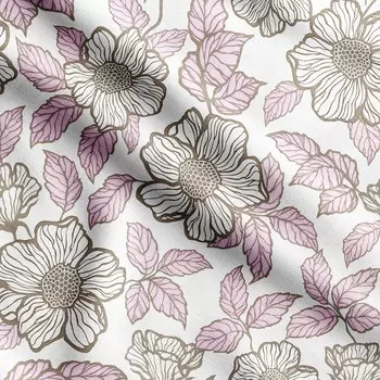 Принт Soimoi Bird & Flowers, хлопковый батист, ткань для квилтинга, продаваемая во дворе, хлопчатобумажная ткань средней плотности шириной 42 дюйма, швейные принадлежности 42 Inch Wide - Cotton Cambric розовый