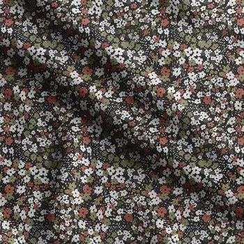 Принт Soimoi Florals, хлопковый батист, ткань для квилтинга, продаваемая во дворе, шириной 42 дюйма, хлопчатобумажная ткань средней плотности, 42 Inch Wide - Cotton Cambric чёрный