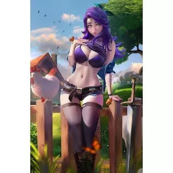 Принт Street Fighter Mai Shiranui обнаженная 3D сексуальная аниме девушка художественные постеры HD настенная живопись на холсте домашний декор картина 21cm30cm NoFrame