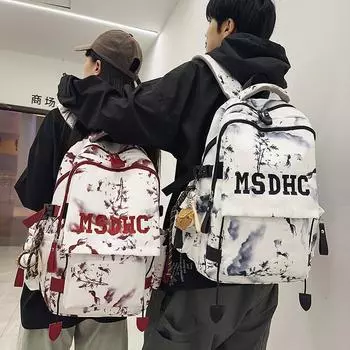 Print Student Schoolbag Women s Computer Travel Backpack Men s Large Capacity Backpack красный