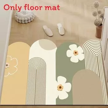 Принт Тюльпан Маргаритка Узор Коврик для пола Ванная комната Противоскользящие коврики Износостойкий Модный Cream Daisy,50x80 cm