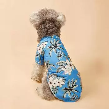 Принт Все Сезоны Жилет Блуза для Маленькой Средней Собаки XS синий
