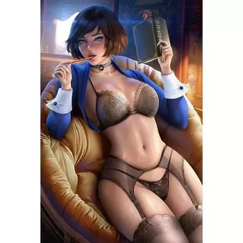 Принт зеленой женщины Гвен обнаженной 3D сексуальная аниме девушка художественные постеры HD настенная живопись на холсте для гостиной домашний декор картина 21cm30cm NoFrame