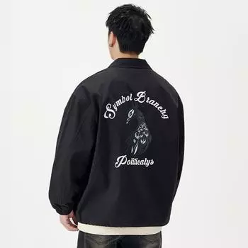 Напечатанное американское черное повседневное пальто мужское свободное большое размерное верхнее летное пальто модный бренд S армия зеленый