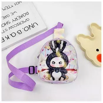 Printed Baby Three Children Shoulder Crossbody Chest Bag Outdoor Wallet Cartoon