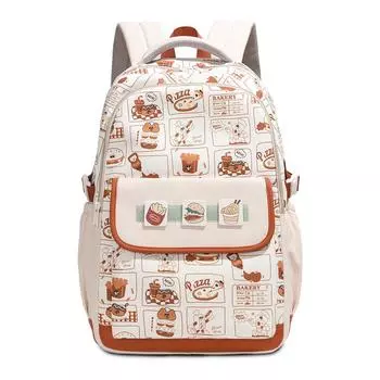 Printed Backpack Large Capacity Junior Senior High School Schoolbag Lightweight Computer Backpack абрикосовый
