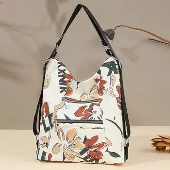 Рюкзак с принтом, женская нейлоновая сумка через плечо, большой вместимости, дорожный рюкзак, сумка через плечо
