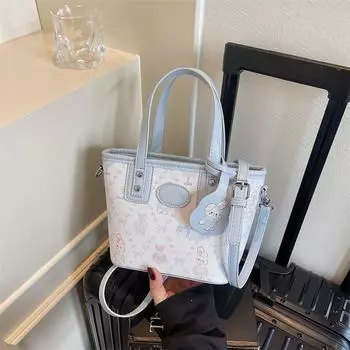 Printed bag women s summer new messenger bag small bag high fashion hand bag bucket bag синий