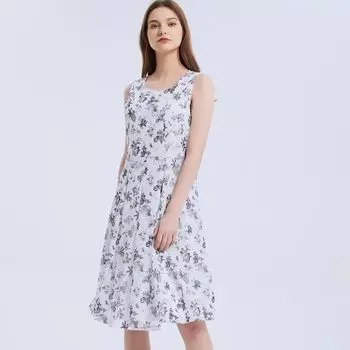 Printed Cloth Vest Dress Chubby Girl Spring/Summer A- line Skirt Fashion Plus Size Mid-Length Back Zipper Age-Reducing Plaid 180 Fresh Print 3XL
