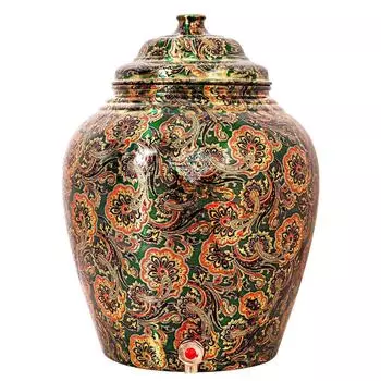 Printed Copper Dispenser Pot (Bottle Green, 13 L)