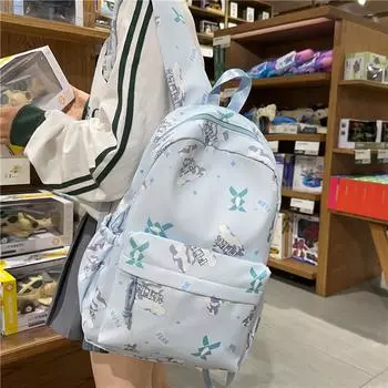 Напечатанный рюкзак большой емкости для школьников, школьная сумка для женщин, рюкзак с рисунком зелёный