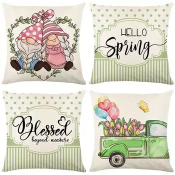 Printed Pillow Cover Truck Balloon Flower Home Fabric Living Room Sofa Cushion Cover Headboard Pillow Cover 45*45cm JYM255-1