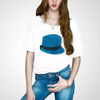 Printed T-shirt Short Sleeve Loose Fashion Slim Looking Ins Summer Wear White M
