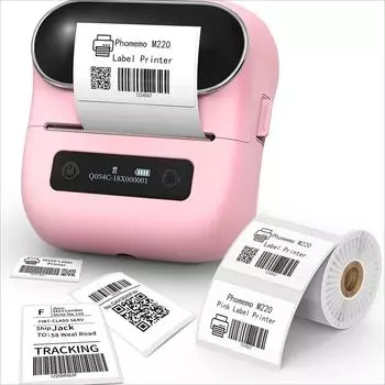 Принтер этикеток Phomemo M220, мини-принтер этикеток со штрих-кодом, беспроводной портативный принтер этикеток для адресов чёрный