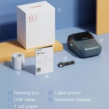 Принтер для этикеток B1, портативный карманный Bluetooth, термопринтер, самоклеящаяся наклейка, этикетировочная машина Etiquetas белый