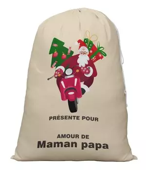 Printtoo 2 Pcs Large Santa Sacks with Drawstring Canvas Xmas Gifts Bags for Kids Christmas 27x20 Inch 27 x 20 Inches бежевый