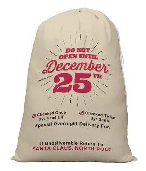 Printtoo 2 Pcs Large Santa Sacks with Drawstring Canvas Xmas Gifts Bags for Kids Christmas 27x20 Inch 27 x 20 Inches бежевый