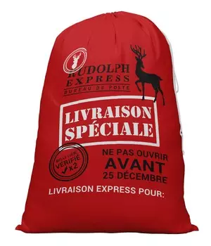 Printtoo 2 Pcs Santa Gift Sack For Kids Presents Xmas Bag Christmas Sack Personalized Bags Large 27x20 Inch 27 x 20 Inches красный