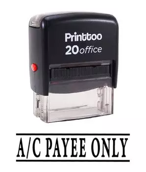 Printtoo A C PAYEE ONLY Self Inking Rubber Stamp Custom Stamp Office Stationary - 14 mm x 38 mm (Approx) чёрный