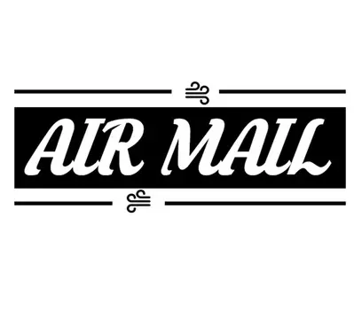 Printtoo Air Mail Самокрасящий резиновый штамп Предварительно окрашенный офисный штамп - канцелярские товары для домашнего офиса, 47 x 20 мм чёрный