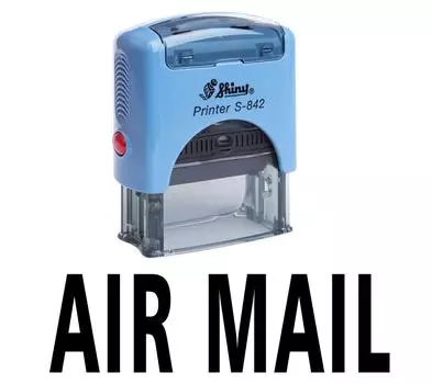 Printtoo AIR MAIL Self Inking Rubber Stamp Канцелярские товары Custom Shiny Impression Area 14 mm x 38 mm чёрный