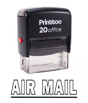 Printtoo AIR MAIL Self Inking Rubber Stamp Office Stationary Custom Stamp - 14 mm x 38 mm (Approx) красный
